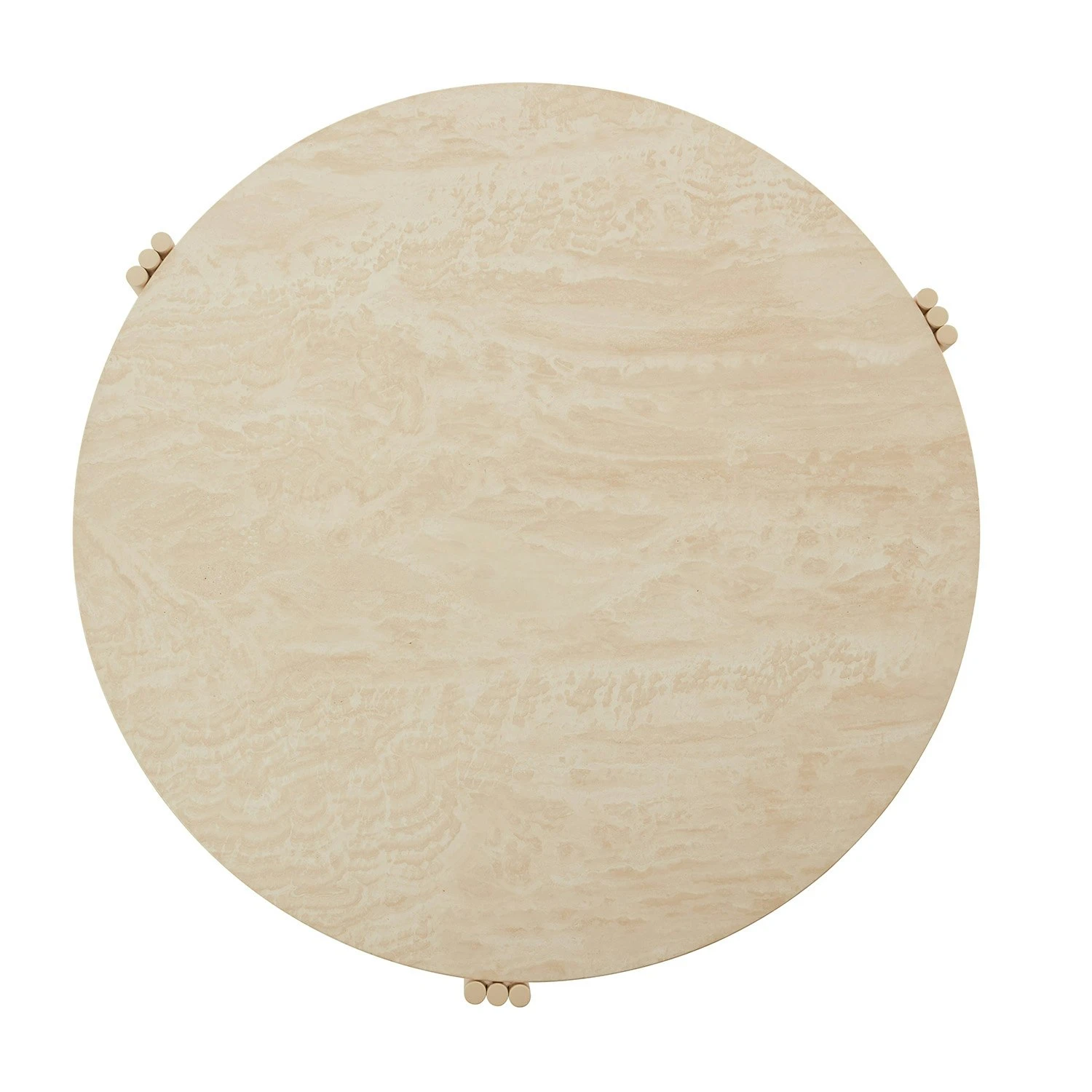 AYTM Tribus Kaffeetisch, Aus Stahl Hergestellt 80 Cm, Sandfarben/Travertinfarben 3 AYTM Tribus Kaffeetisch, Aus Stahl Hergestellt 80 Cm, Sandfarben/Travertinfarben – Bild 3