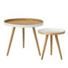 Bloomingville Cappuccino Kaffeetisch 2 Teile, Weiß / Natur