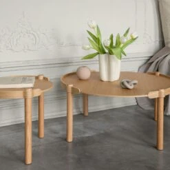 Woody Kaffeetisch Ø80 Cm, Natürlich Eiche 5 Woody Kaffeetisch Ø80 Cm, Natürlich Eiche -Gubi || Hay || &Tradition Verkäufe cooee design woody table 80cm black stained oak 2