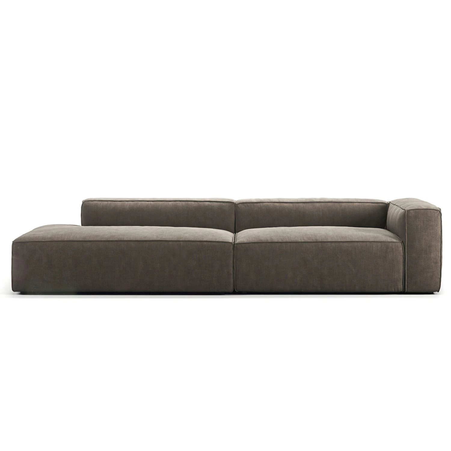 Grand 3 Seater Sofa Open End Left, Mole Brown 1 Grand 3 Seater Sofa Open End Left, Mole Brown
