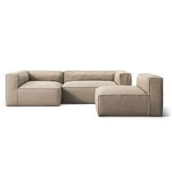 Grand 3-Sitzer-Sofa Liege Links Mit Sessel Im Freien Nutzbar, Heather Grey