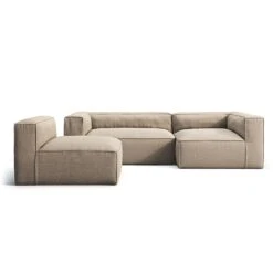 Grand 3-Sitzer-Sofa Liege Rechts Mit Sessel Im Freien Nutzbar, Heather Grey