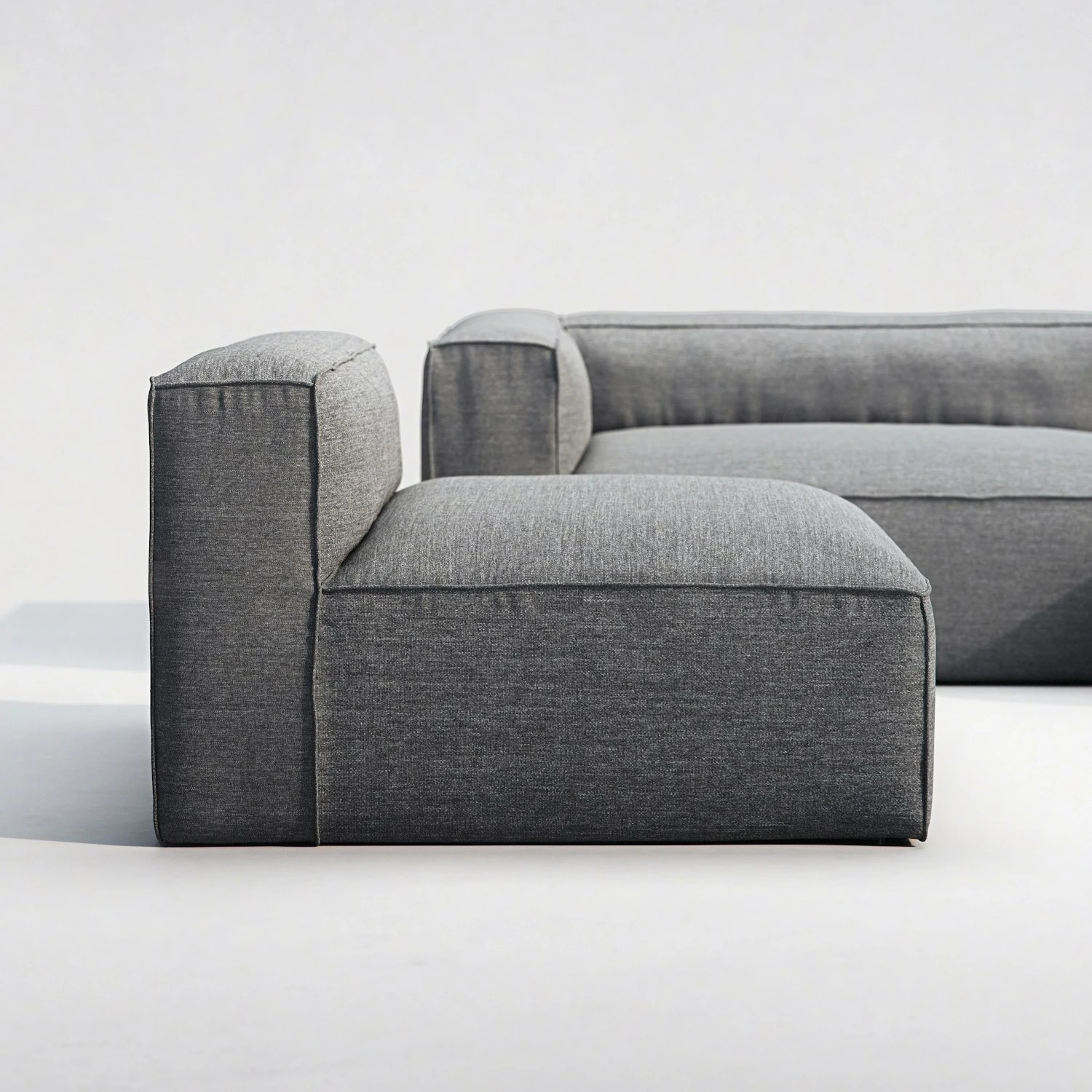 Grand 3-Sitzer-Sofa Liege Rechts Mit Sessel Im Freien Nutzbar, Charchoal Chiné 4 Grand 3-Sitzer-Sofa Liege Rechts Mit Sessel Im Freien Nutzbar, Charchoal Chiné – Bild 4