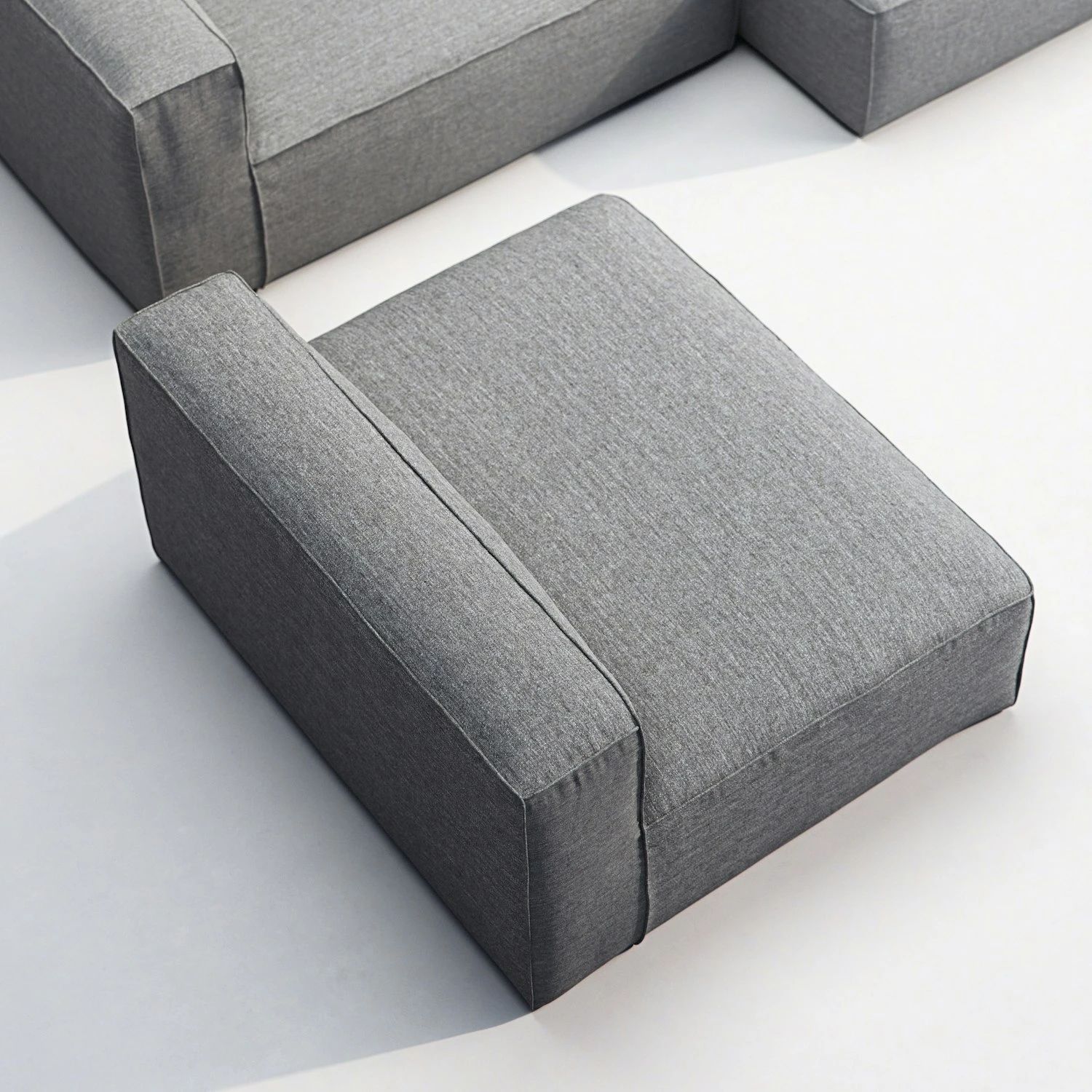 Grand 3-Sitzer-Sofa Liege Rechts Mit Sessel Im Freien Nutzbar, Charchoal Chiné 5 Grand 3-Sitzer-Sofa Liege Rechts Mit Sessel Im Freien Nutzbar, Charchoal Chiné – Bild 5