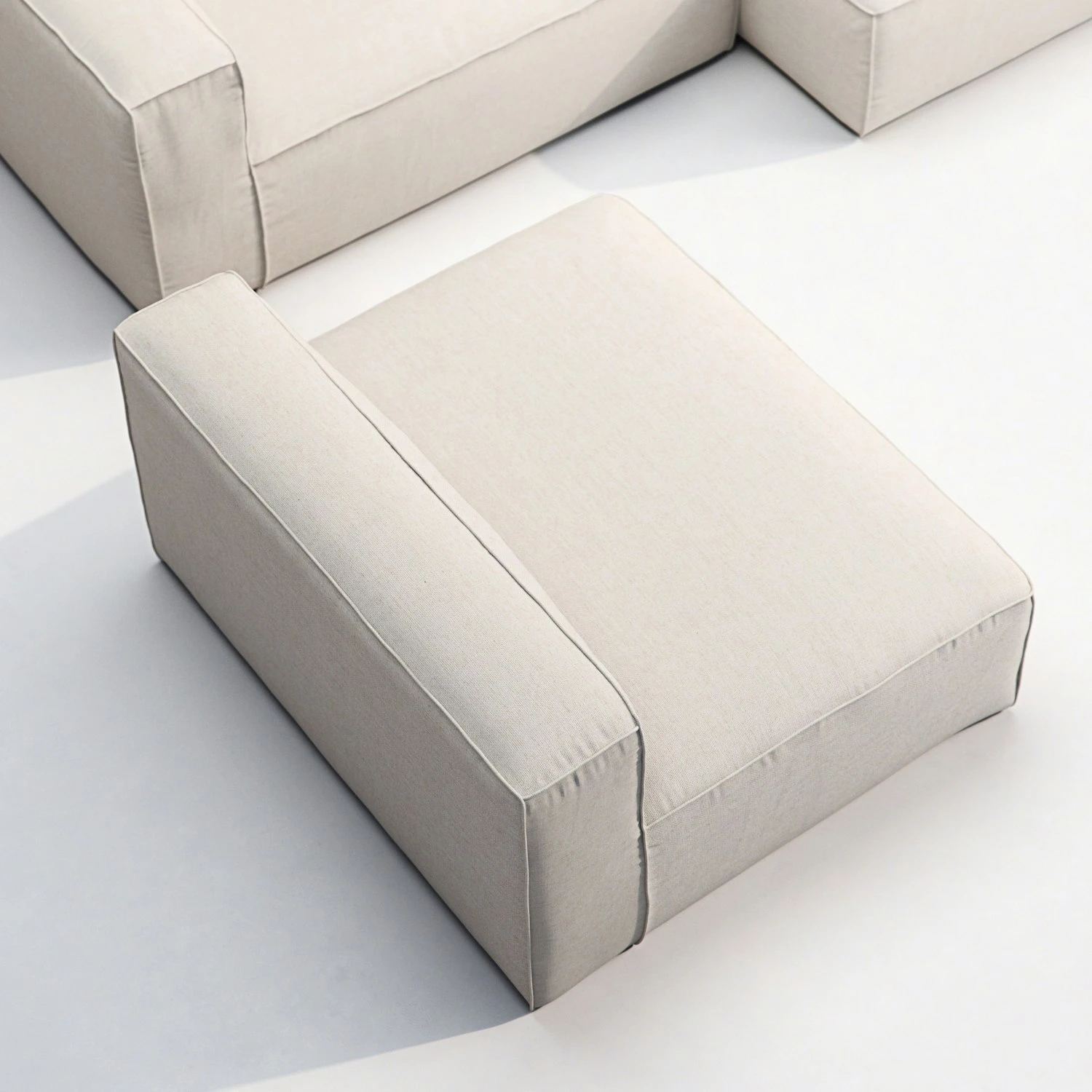 Grand 3-Sitzer-Sofa Liege Rechts Mit Sessel Im Freien Nutzbar, Linen Chalk 5 Grand 3-Sitzer-Sofa Liege Rechts Mit Sessel Im Freien Nutzbar, Linen Chalk – Bild 5