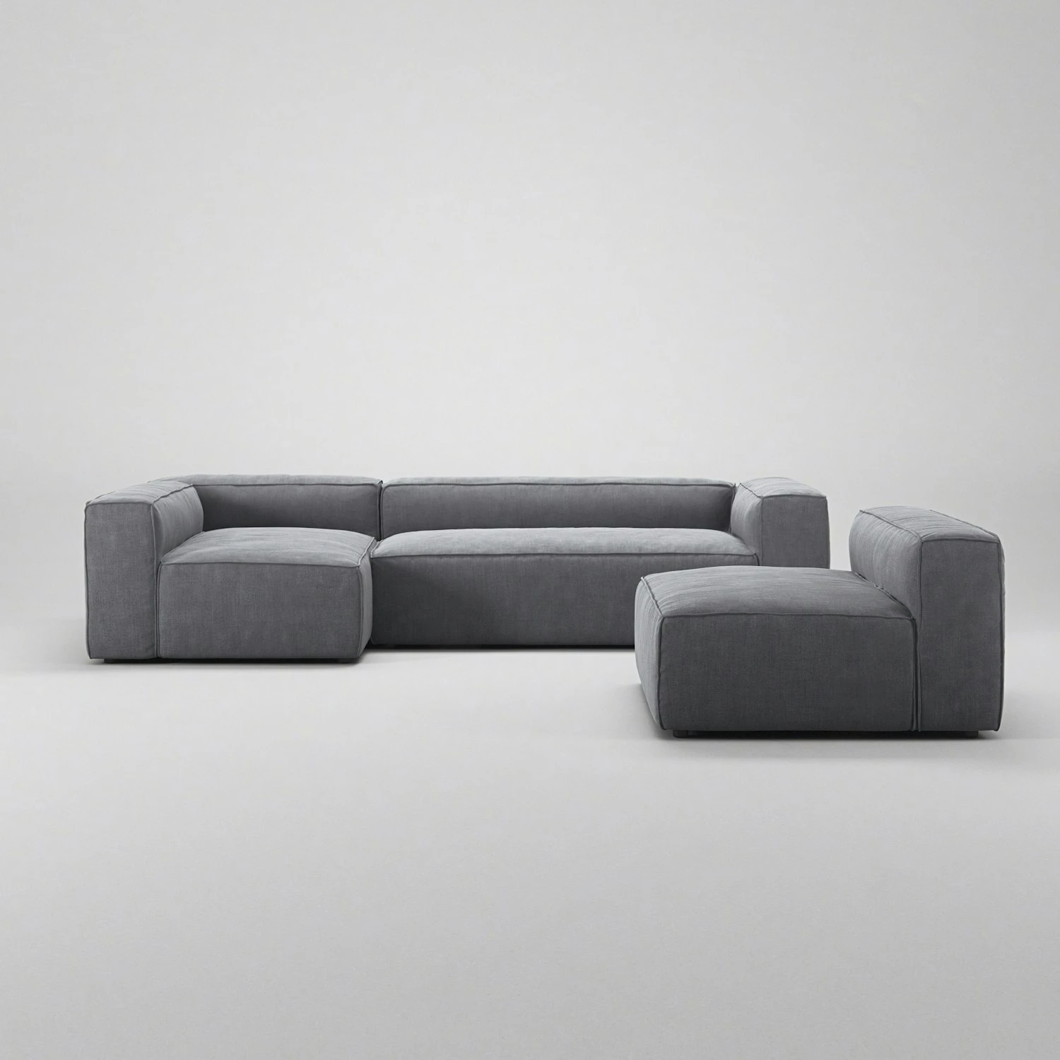 Grand 4-Sitzer-Sofa Liege Links Mit Sessel, Zinc Grey 2 Grand 4-Sitzer-Sofa Liege Links Mit Sessel, Zinc Grey – Bild 2