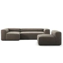 Grand 4-Sitzer-Sofa Liege Links Mit Sessel, Mole Brown