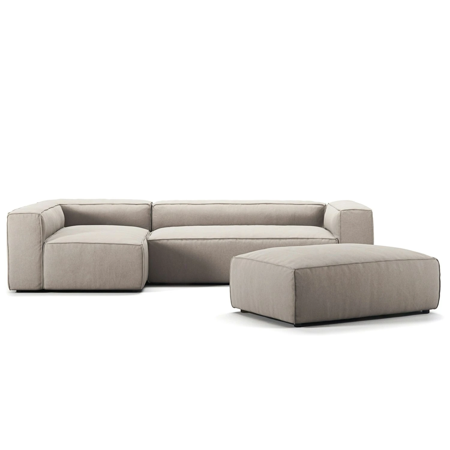 Grand 4-Sitzer-Sofa Liege Links Offenes Endstück Mit Fußhocker, Sandshell Beige 1 Grand 4-Sitzer-Sofa Liege Links Offenes Endstück Mit Fußhocker, Sandshell Beige