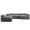 Grand 4-Sitzer-Sofa Liege Rechts Mit Sessel, Zinc Grey