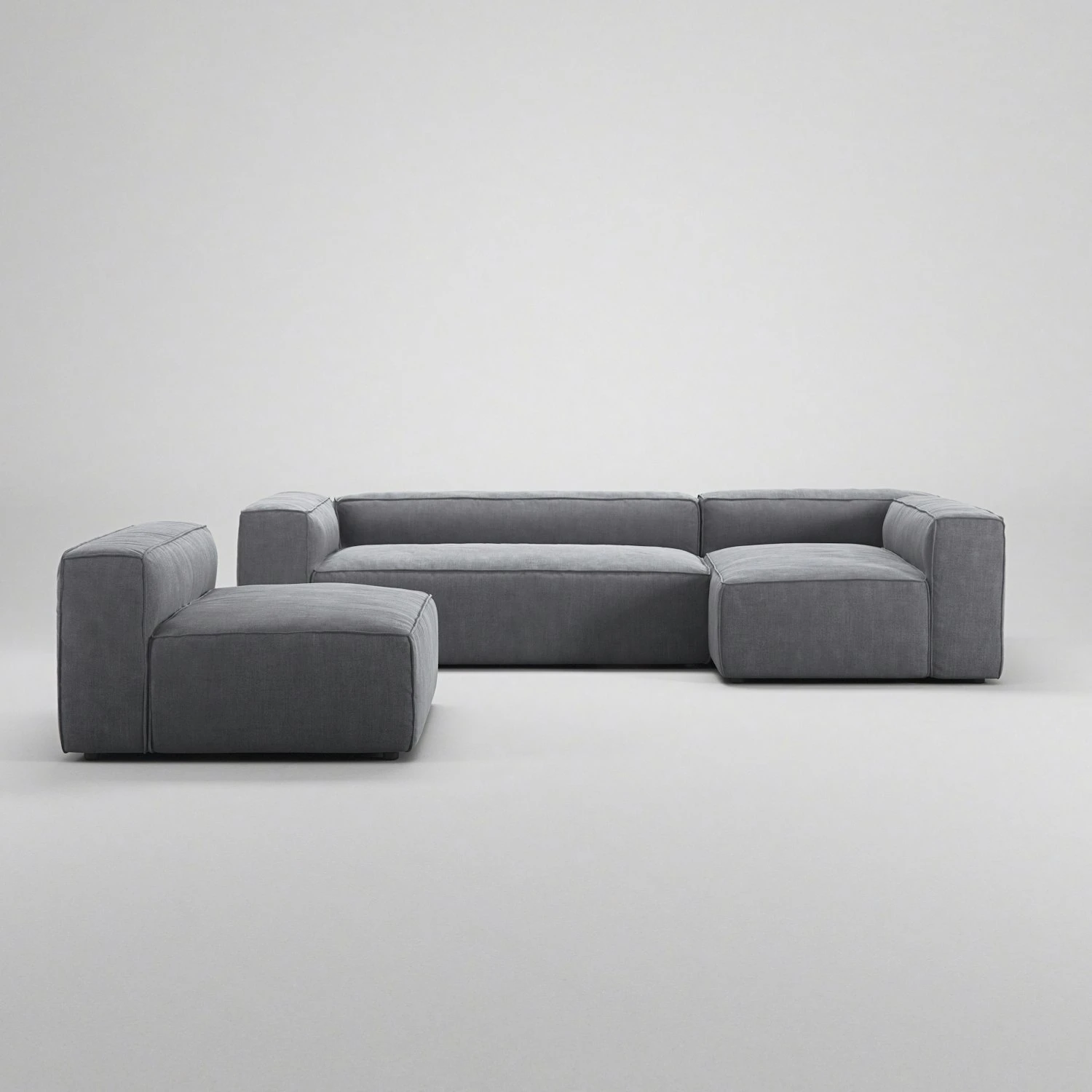 Grand 4-Sitzer-Sofa Liege Rechts Mit Sessel, Zinc Grey 2 Grand 4-Sitzer-Sofa Liege Rechts Mit Sessel, Zinc Grey – Bild 2