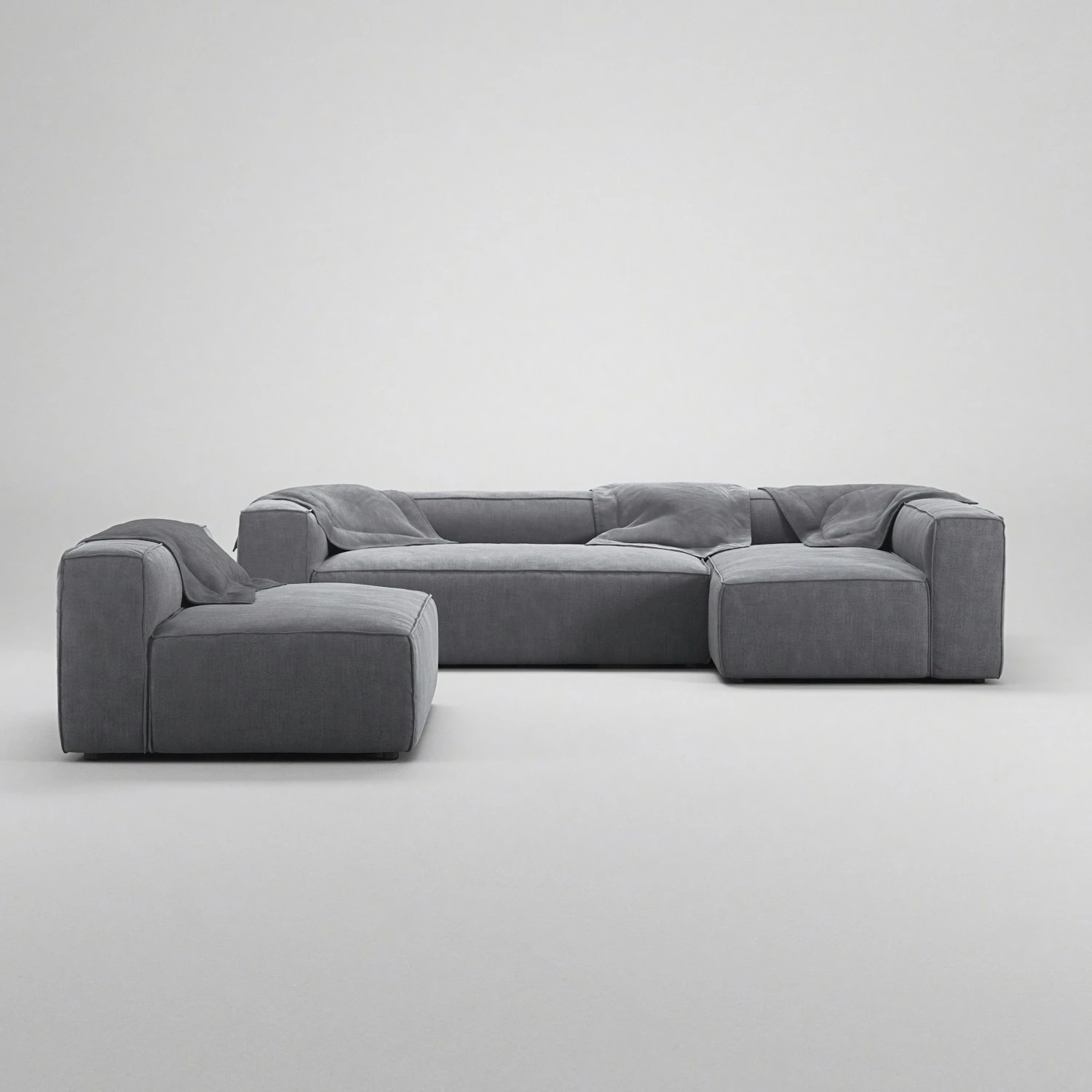 Grand 4-Sitzer-Sofa Liege Rechts Mit Sessel, Zinc Grey 3 Grand 4-Sitzer-Sofa Liege Rechts Mit Sessel, Zinc Grey – Bild 3