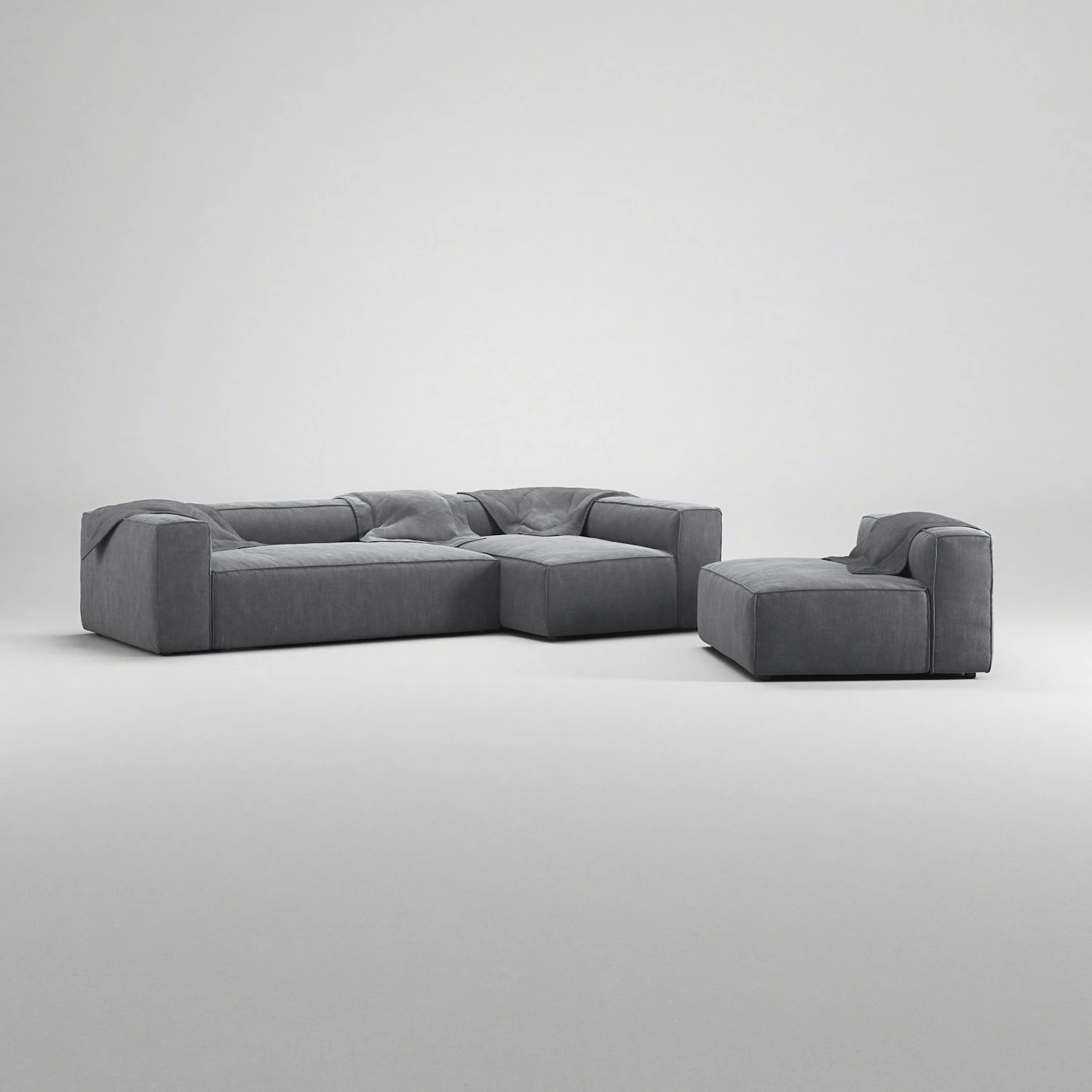 Grand 4-Sitzer-Sofa Liege Rechts Mit Sessel, Zinc Grey 4 Grand 4-Sitzer-Sofa Liege Rechts Mit Sessel, Zinc Grey – Bild 4