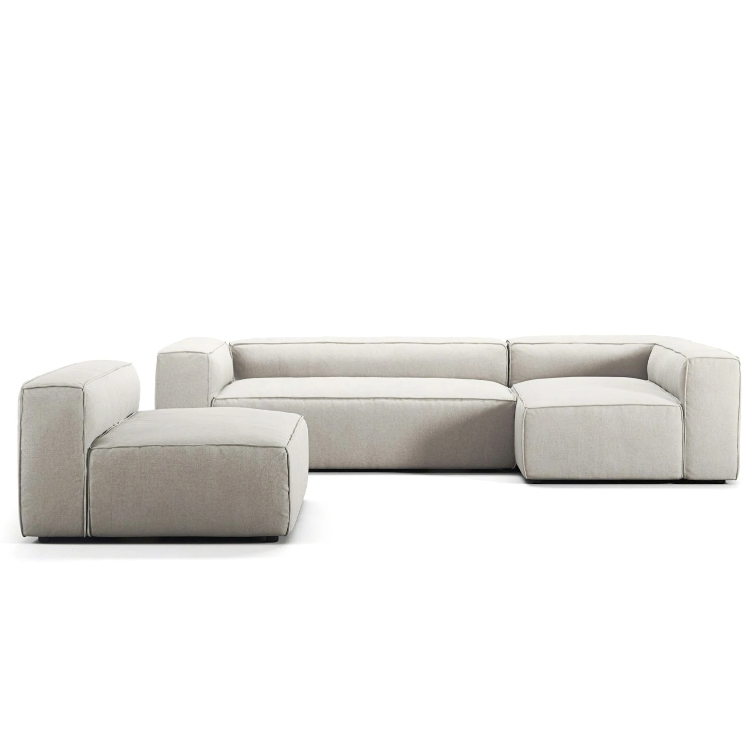 Grand 4-Sitzer-Sofa Liege Rechts Mit Sessel, Moon White 1 Grand 4-Sitzer-Sofa Liege Rechts Mit Sessel, Moon White
