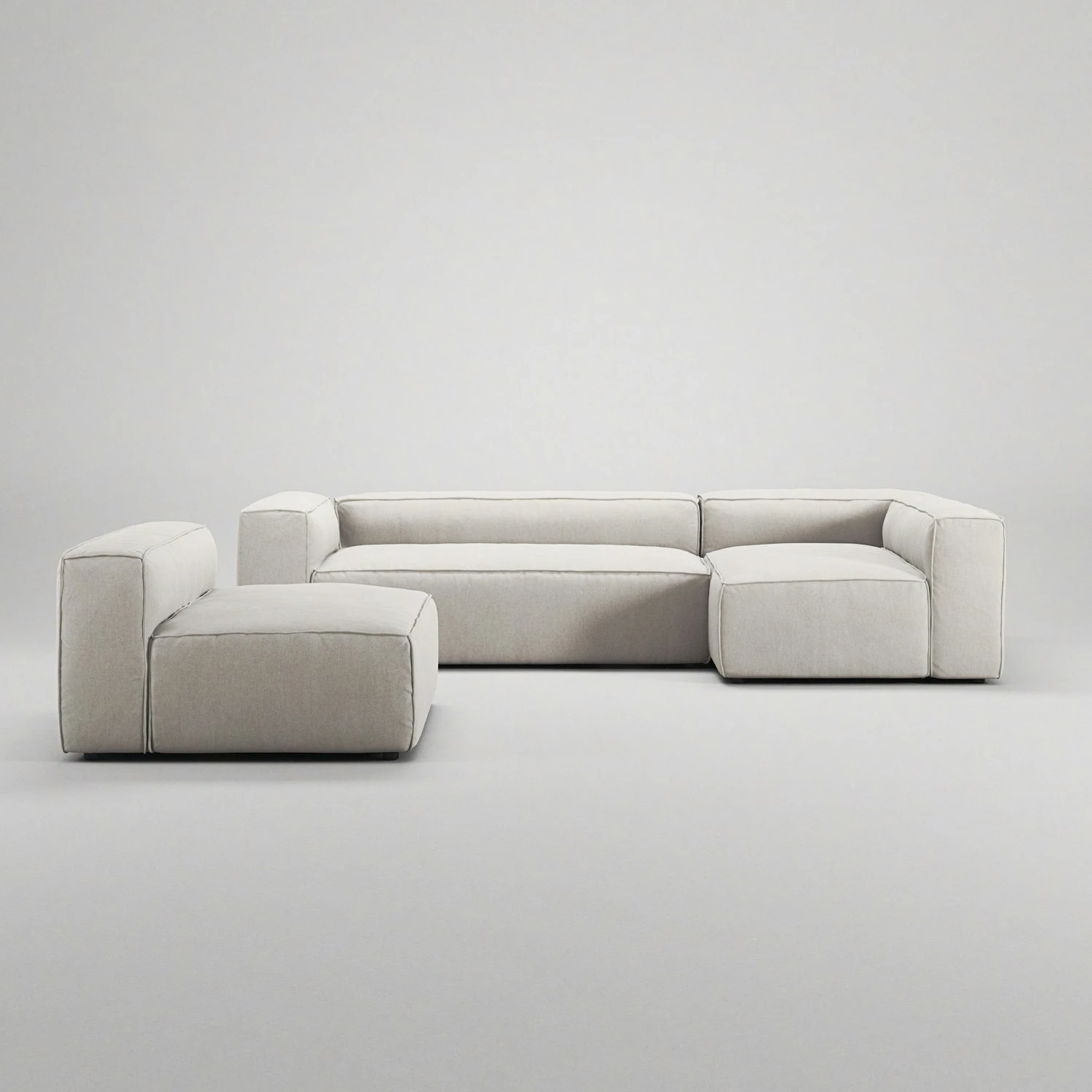 Grand 4-Sitzer-Sofa Liege Rechts Mit Sessel, Moon White 3 Grand 4-Sitzer-Sofa Liege Rechts Mit Sessel, Moon White – Bild 3