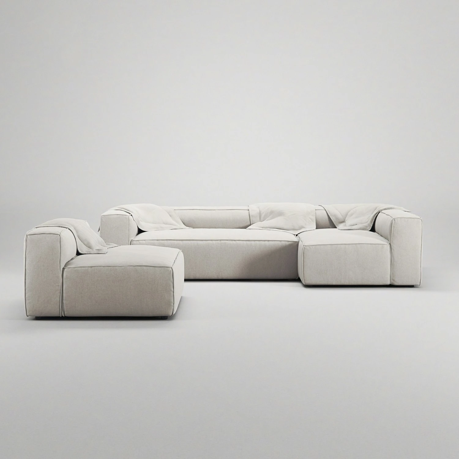 Grand 4-Sitzer-Sofa Liege Rechts Mit Sessel, Moon White 4 Grand 4-Sitzer-Sofa Liege Rechts Mit Sessel, Moon White – Bild 4