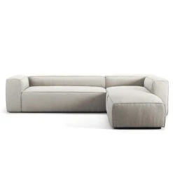 Grand 4-Sitzer-Sofa Liege Rechts Offenes Endstück, Moon White