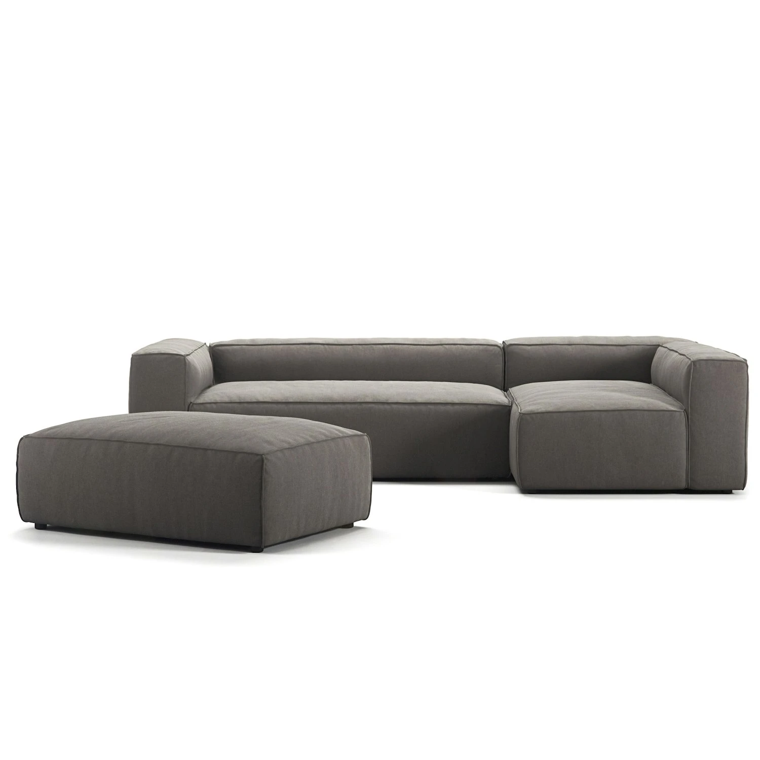 Grand 4-Sitzer-Sofa Liege Rechts Offenes Endstück Mit Fußhocker, Hunter Brown 1 Grand 4-Sitzer-Sofa Liege Rechts Offenes Endstück Mit Fußhocker, Hunter Brown