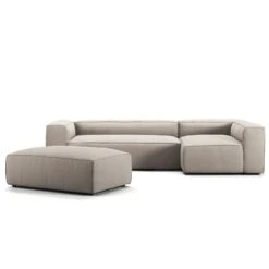 Grand 4-Sitzer-Sofa Liege Rechts Offenes Endstück Mit Fußhocker, Sandshell Beige