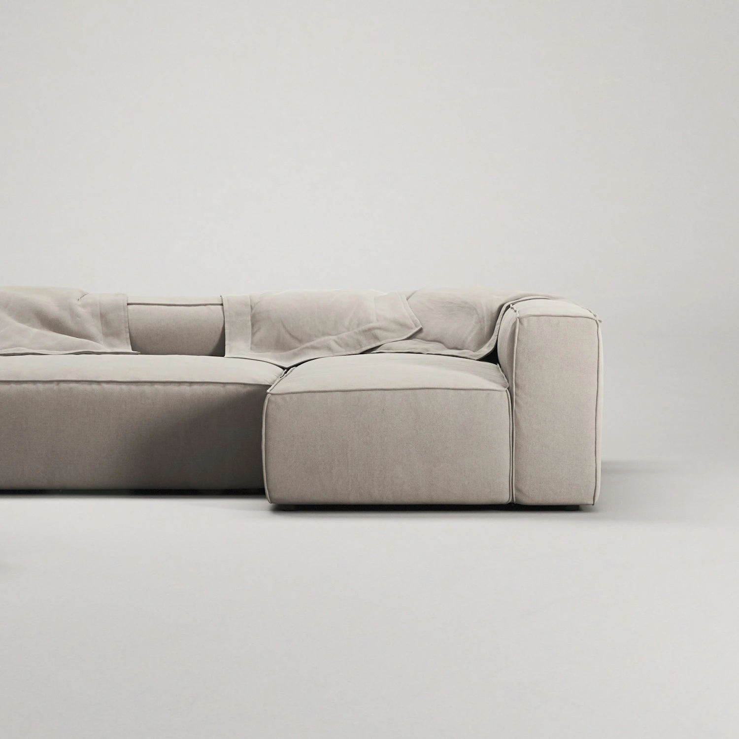 Grand 4-Sitzer-Sofa Liege Rechts Offenes Endstück Mit Fußhocker, Sandshell Beige 4 Grand 4-Sitzer-Sofa Liege Rechts Offenes Endstück Mit Fußhocker, Sandshell Beige – Bild 4
