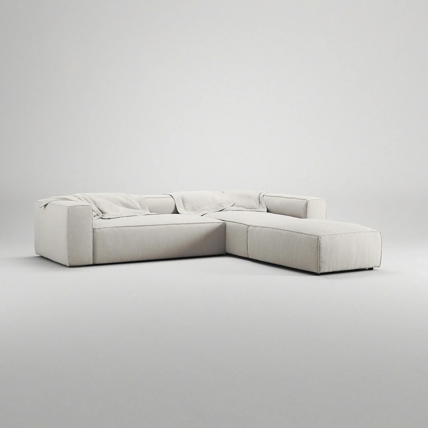 Grand 4-Sitzer-Sofa Liege Rechts Offenes Endstück Mit Fußhocker, Moon White 4 Grand 4-Sitzer-Sofa Liege Rechts Offenes Endstück Mit Fußhocker, Moon White – Bild 4