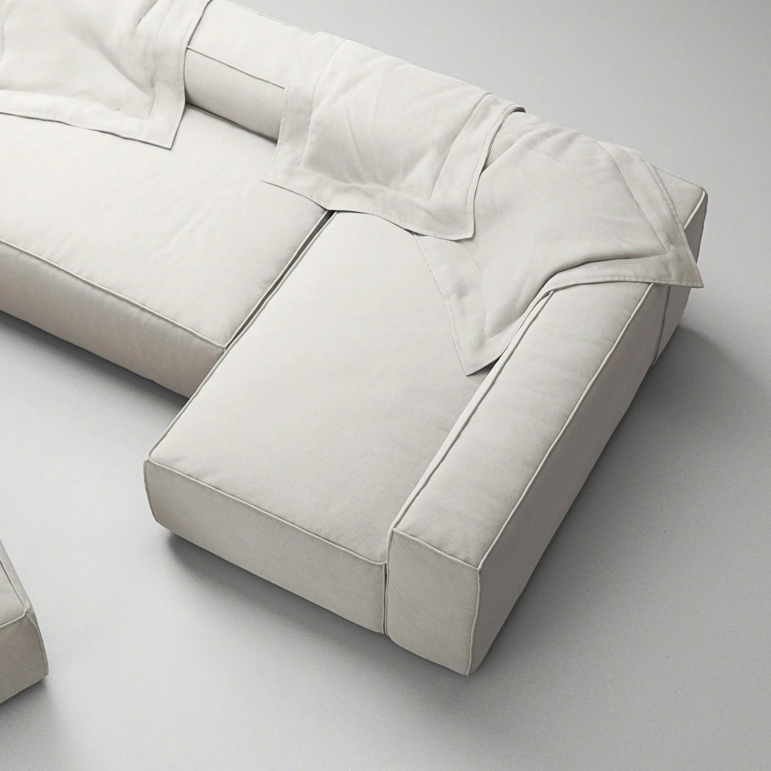 Grand 4-Sitzer-Sofa Liege Rechts Offenes Endstück Mit Fußhocker, Moon White 6 Grand 4-Sitzer-Sofa Liege Rechts Offenes Endstück Mit Fußhocker, Moon White – Bild 6