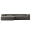 Grand 4-Sitzer-Sofa Sonnenliege Links, Hunter Brown