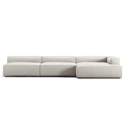 Grand Lounge Sofa 5-Seater Chaise Longue Right, Moon White