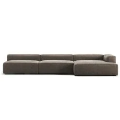 Grand Lounge Sofa 5-Seater Chaise Longue Right, Mole Brown