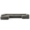 Grand 5 Seater Sofa, Open End Left Divan Right, Hunter Brown