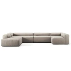 Grand 5 Seater Sofa, Open End Left Divan Right, Sandshell Beige