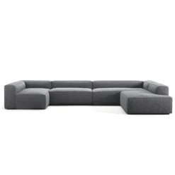 Grand 5 Seater Sofa, Open End Right Divan Left, Zinc Grey