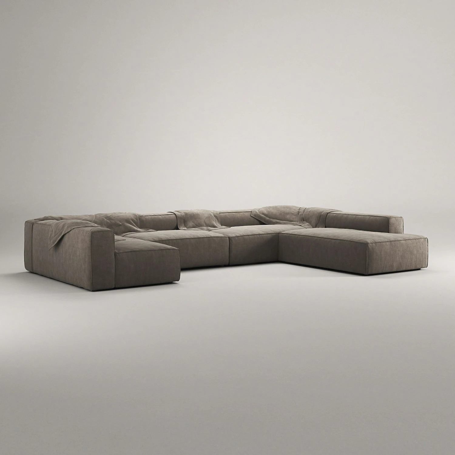 Grand 5 Seater Sofa, Open End Right Divan Left, Mole Brown 4 Grand 5 Seater Sofa, Open End Right Divan Left, Mole Brown – Bild 4