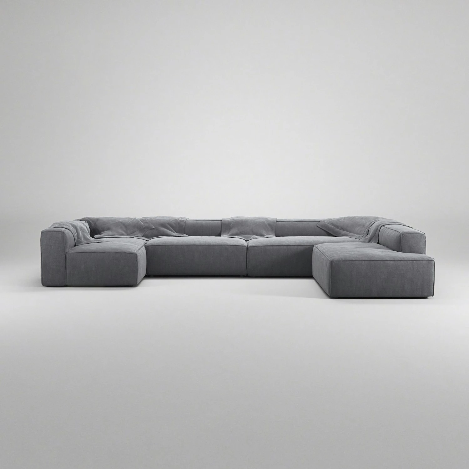 Grand 5 Seater Sofa, Open End Right Divan Left, Zinc Grey 3 Grand 5 Seater Sofa, Open End Right Divan Left, Zinc Grey – Bild 3
