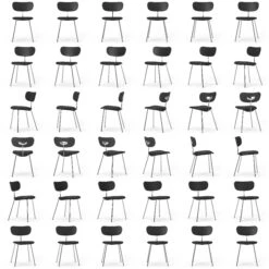 Habit Stuhl Chrom, Schwarz Leder -Gubi || Hay || &Tradition Verkäufe decotique habit stuhl 55