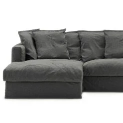 Le Grand Air Bezug 3-Sitzer Divan Links Leinen, Carbon Dust