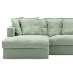 Le Grand Air Bezug 3-Sitzer Divan Links Leinen, Green Pear