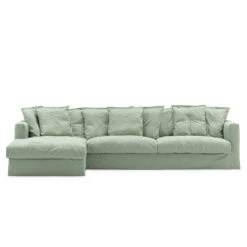 Le Grand Air Divan Left Linen, Green Pear