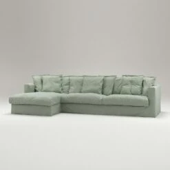 Le Grand Air Divan Left Linen, Green Pear -Gubi || Hay || &Tradition Verkäufe decotique le grand air divan sofa links leinen 15