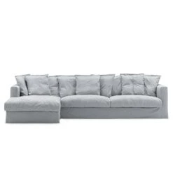 Le Grand Air Divan Sofa Links, Leinen/Nordic Sky