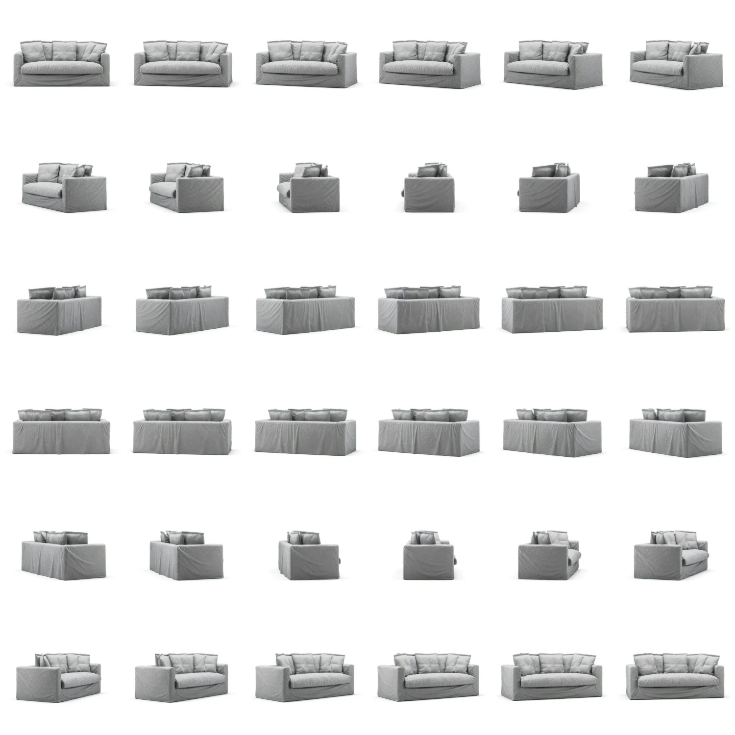 Le Grand Air Sofa 2-Sitzer Baumwolle, Hellgrau 6 Le Grand Air Sofa 2-Sitzer Baumwolle, Hellgrau – Bild 6