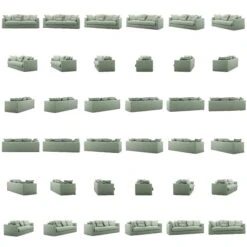 Le Grand Air Sofa 3-Sitzer Leinen, Green Pear -Gubi || Hay || &Tradition Verkäufe decotique le grand air sofa green pear 8