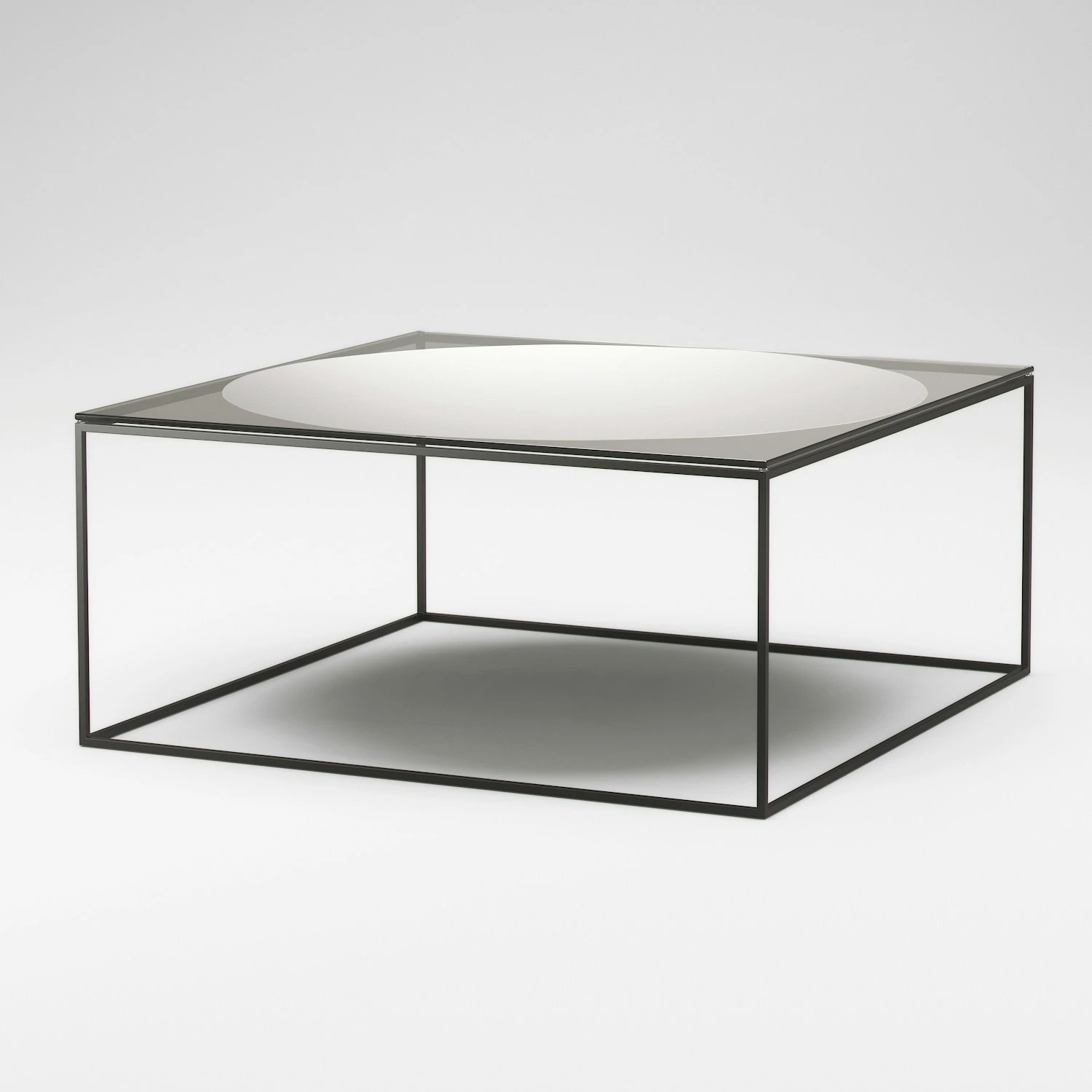 Observe Kaffeetisch 89x89 Cm, In Rauchfarbenem Glas / Eingefügt Spiegel 5 Observe Kaffeetisch 89x89 Cm, In Rauchfarbenem Glas / Eingefügt Spiegel – Bild 5