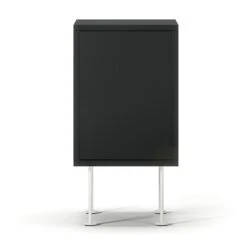 Vogue Nachttisch, Anthrazit / Weiß