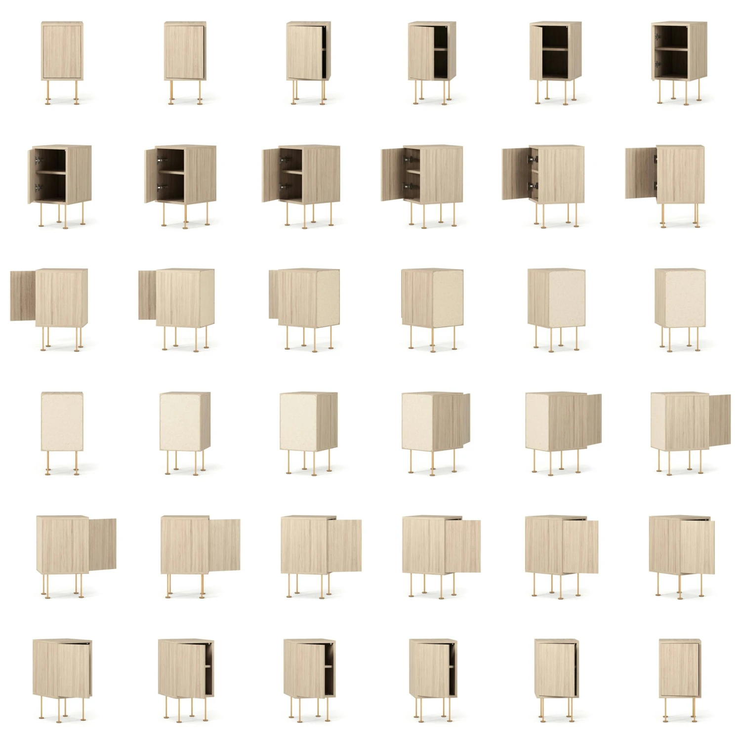 Vogue Nachttisch, White Pigmented Oak / Messing 5 Vogue Nachttisch, White Pigmented Oak / Messing – Bild 5