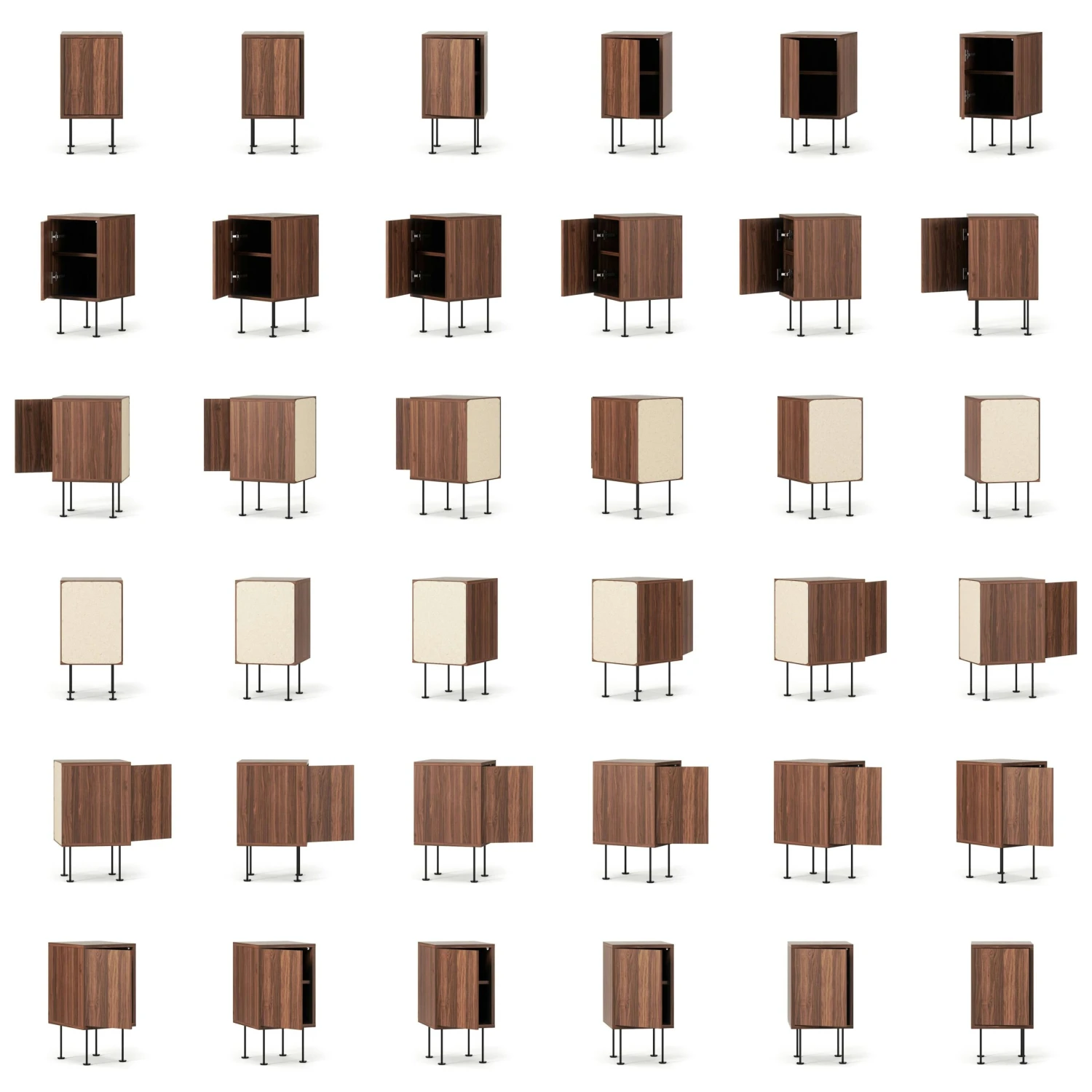 Vogue Nachttisch, Walnussfarben / Schwarz 5 Vogue Nachttisch, Walnussfarben / Schwarz – Bild 5