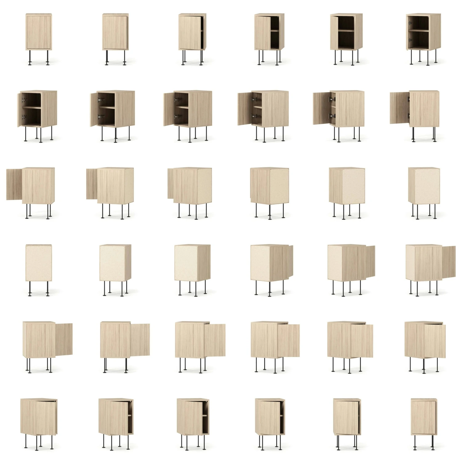 Vogue Nachttisch, White Pigmented Oak / Schwarz 5 Vogue Nachttisch, White Pigmented Oak / Schwarz – Bild 5