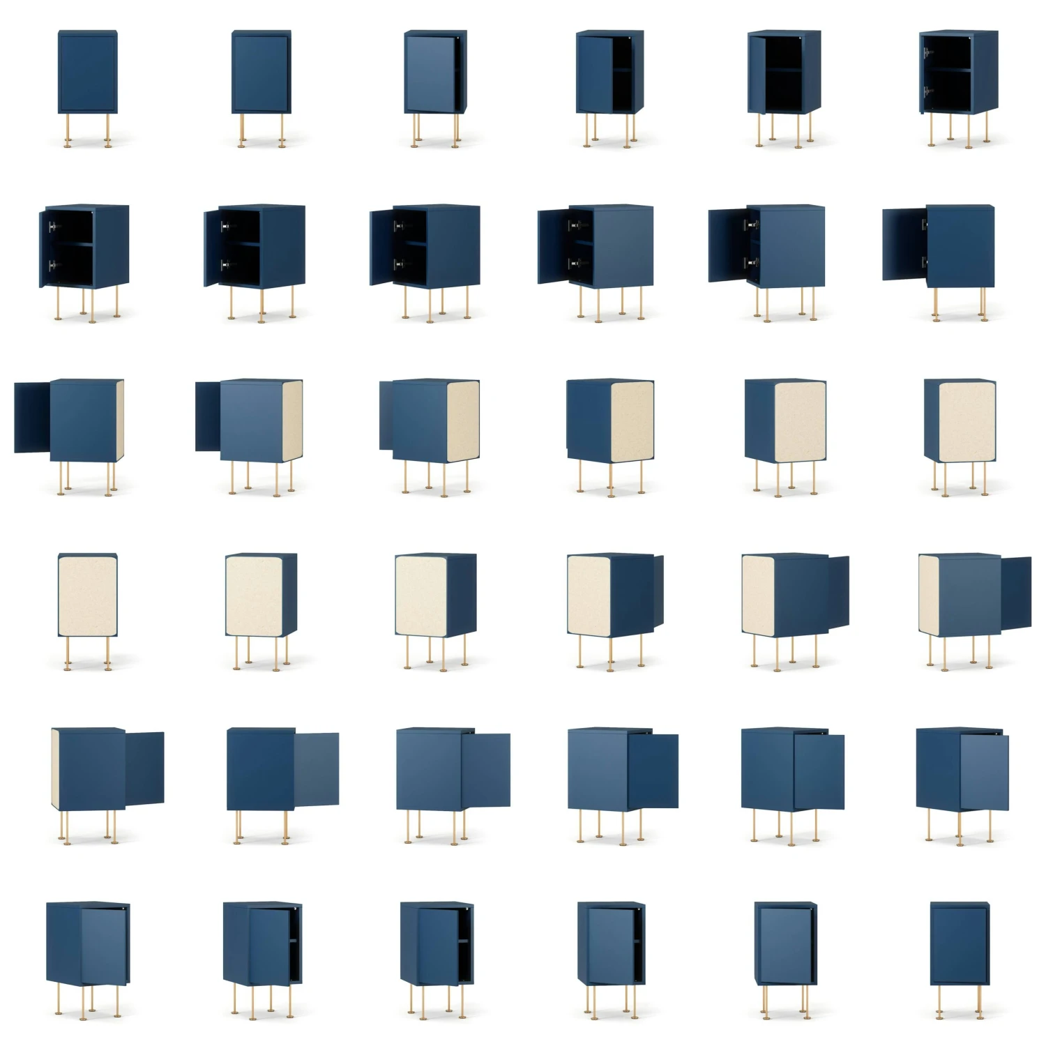 Vogue Nachttisch, Blau / Messing 6 Vogue Nachttisch, Blau / Messing – Bild 6