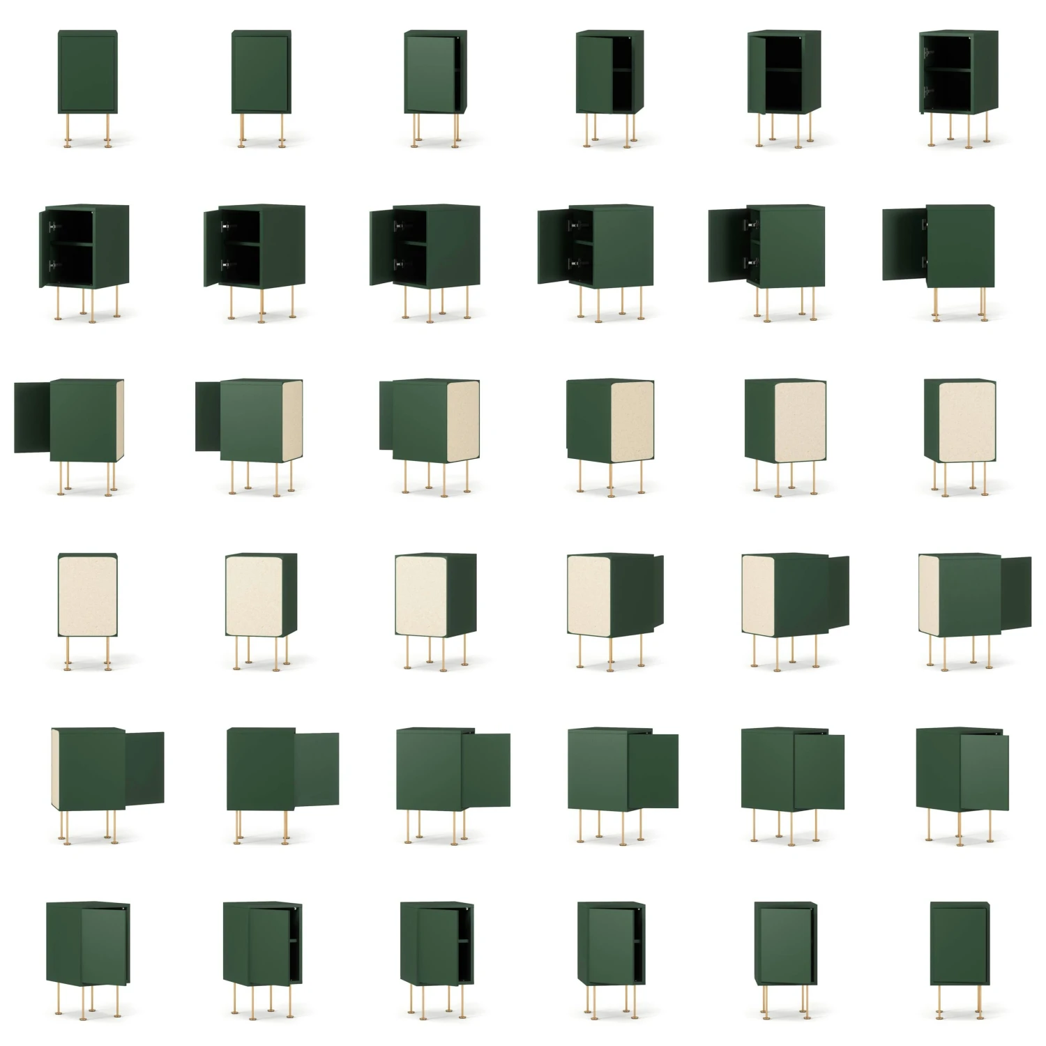 Vogue Nachttisch, Grün / Messing 6 Vogue Nachttisch, Grün / Messing – Bild 6