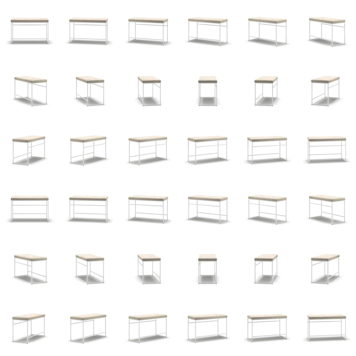 Bank, Weiß / Beige Samt 5 Bank, Weiß / Beige Samt – Bild 5