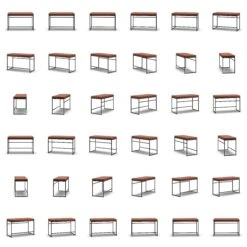 Bank, Schwarz / Braun Leder -Gubi || Hay || &Tradition Verkäufe department bank wei 58